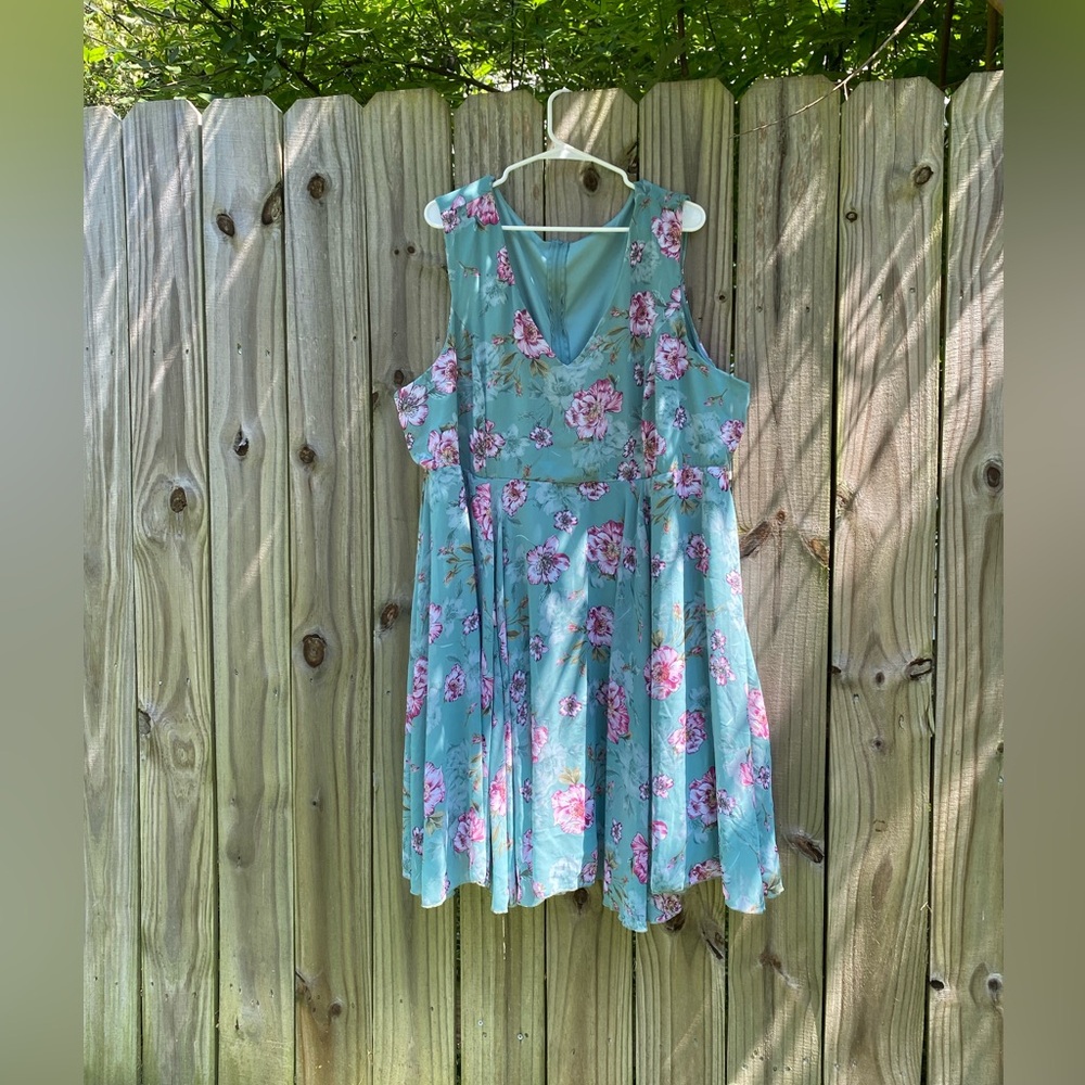 Torrid Floral Dress in Green and Pink